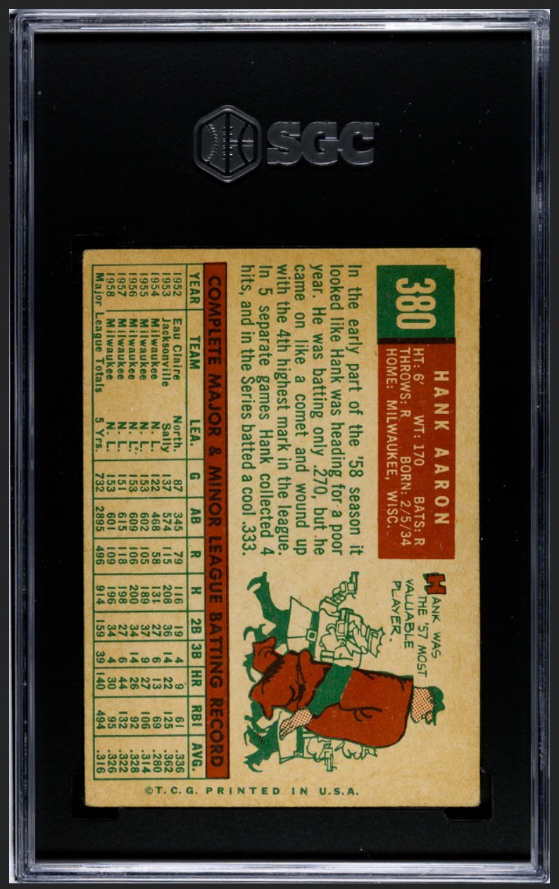 Hank Aaron 1959 Topps SGC 2