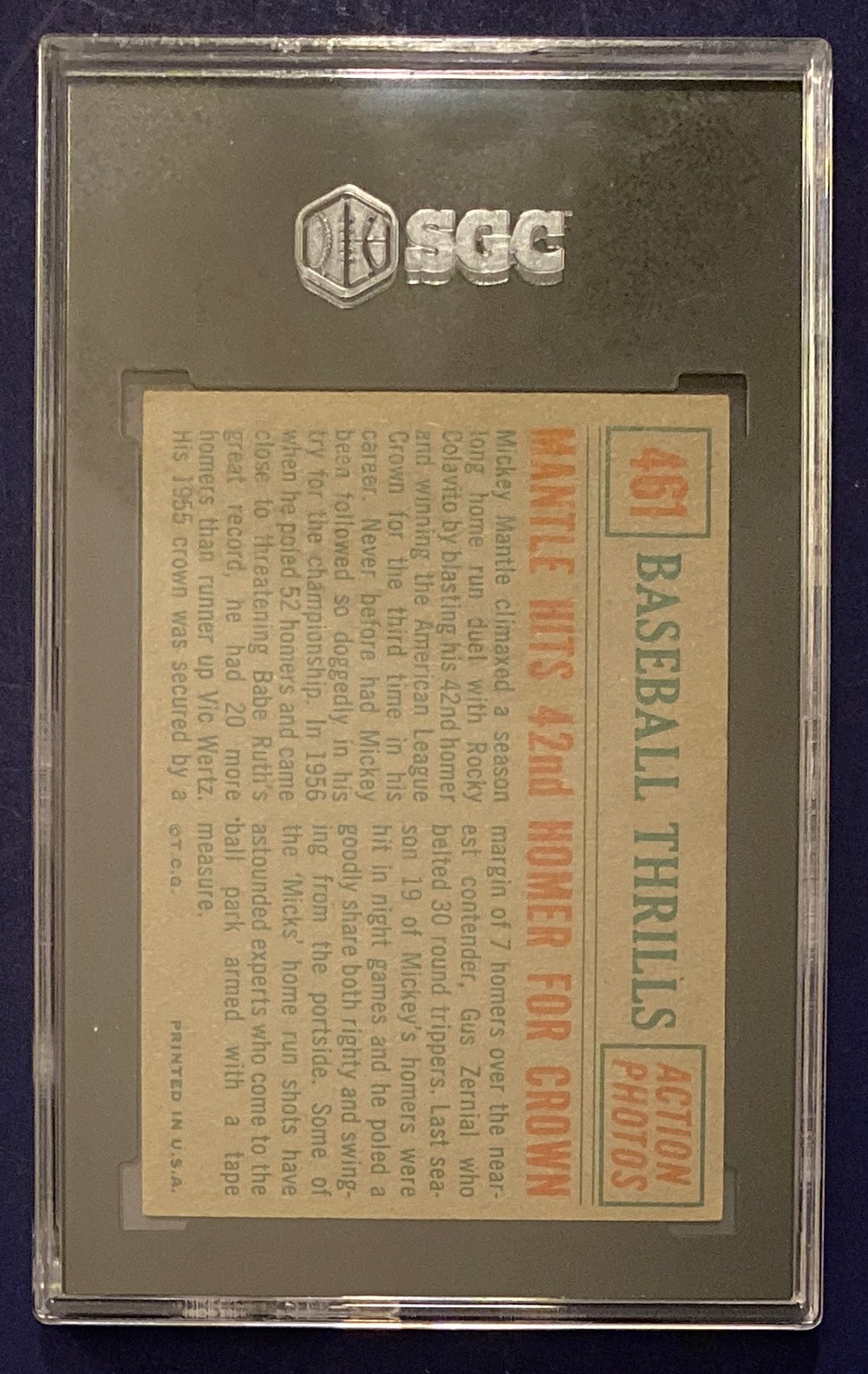 Mickey Mantle 1959 Topps 42nd HR SGC 6