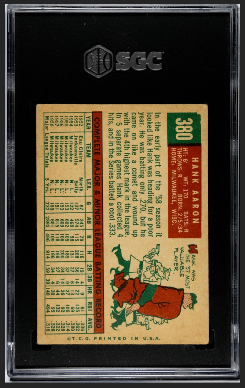 Hank Aaron 1959 Topps SGC 4