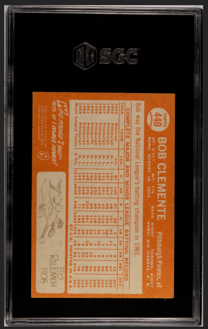 Roberto Clemente 1964 Topps SGC 3.5