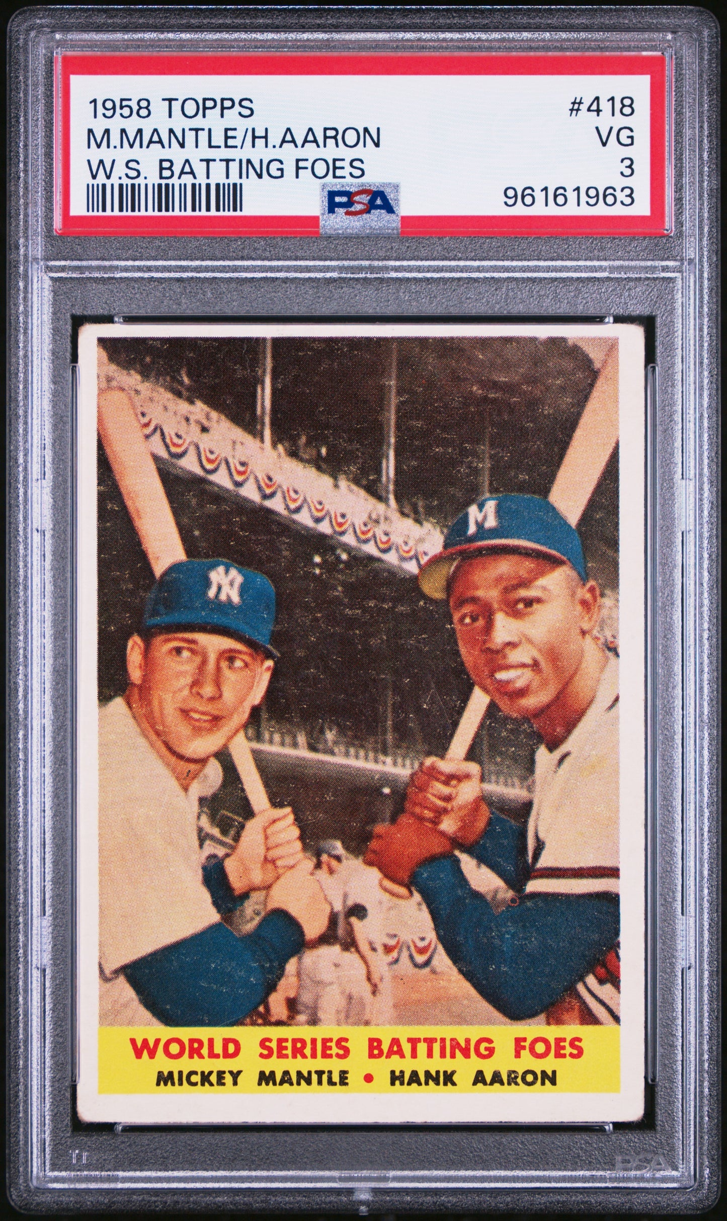 Mickey Mantle/Hank Aaron 1958 Topps PSA 3
