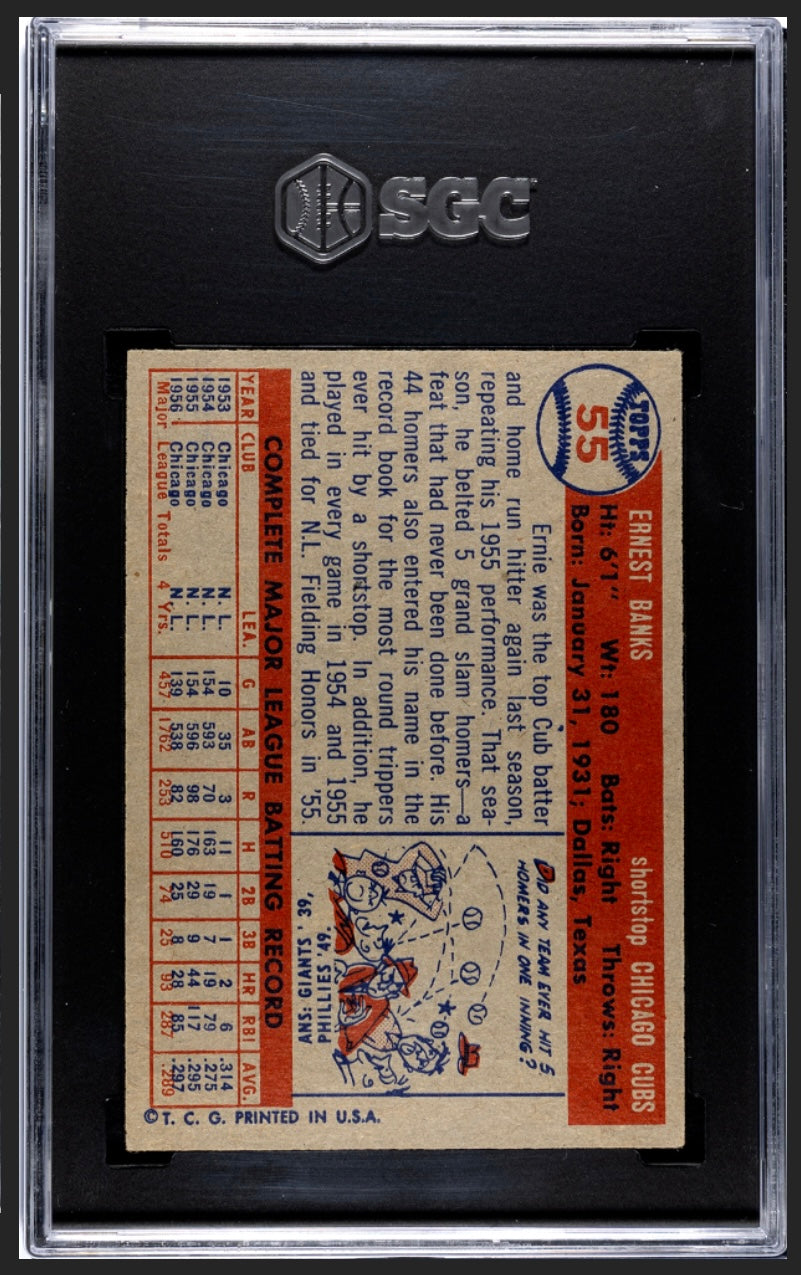 Ernie Banks 1957 Topps SGC 6