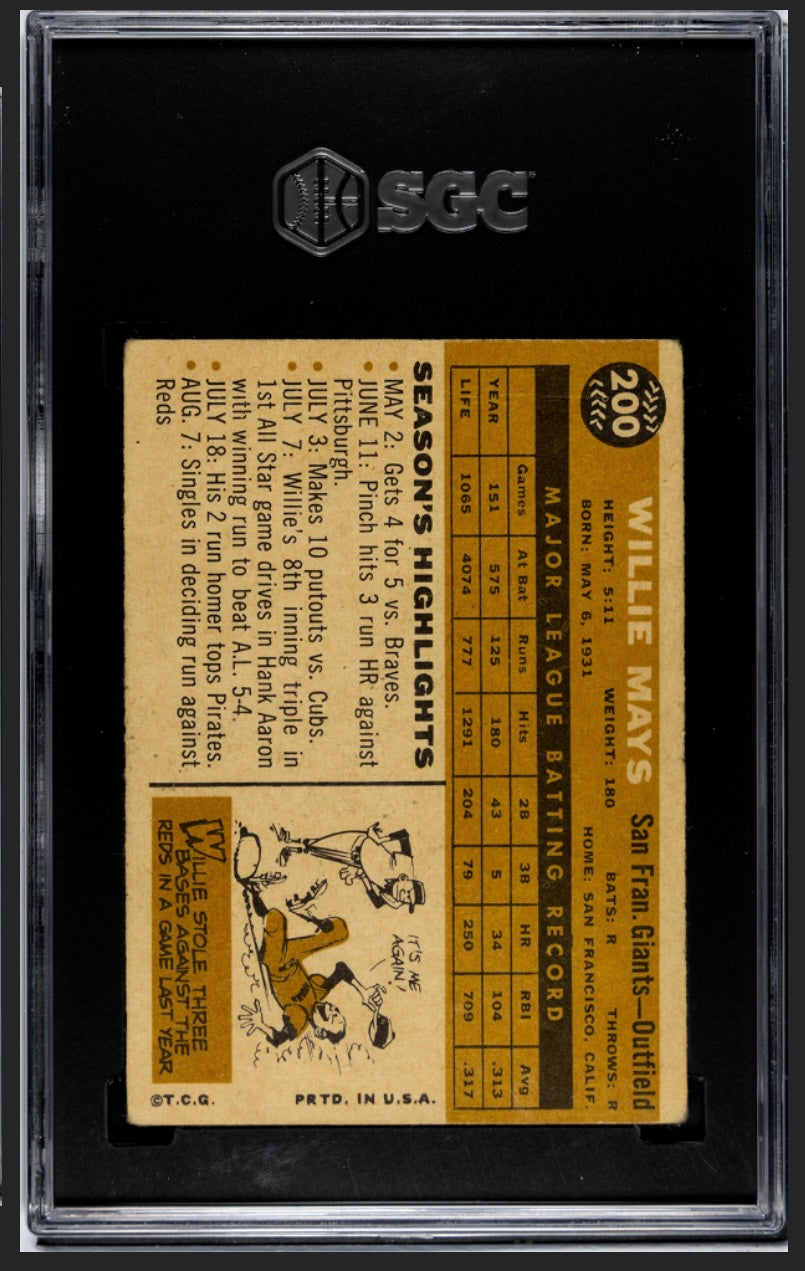 Willie Mays 1960 Topps SGC 3