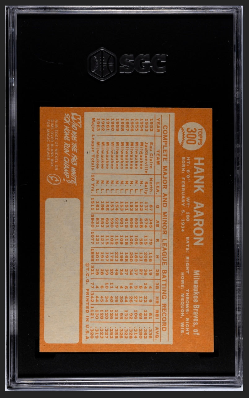 Hank Aaron 1964 Topps SGC 4