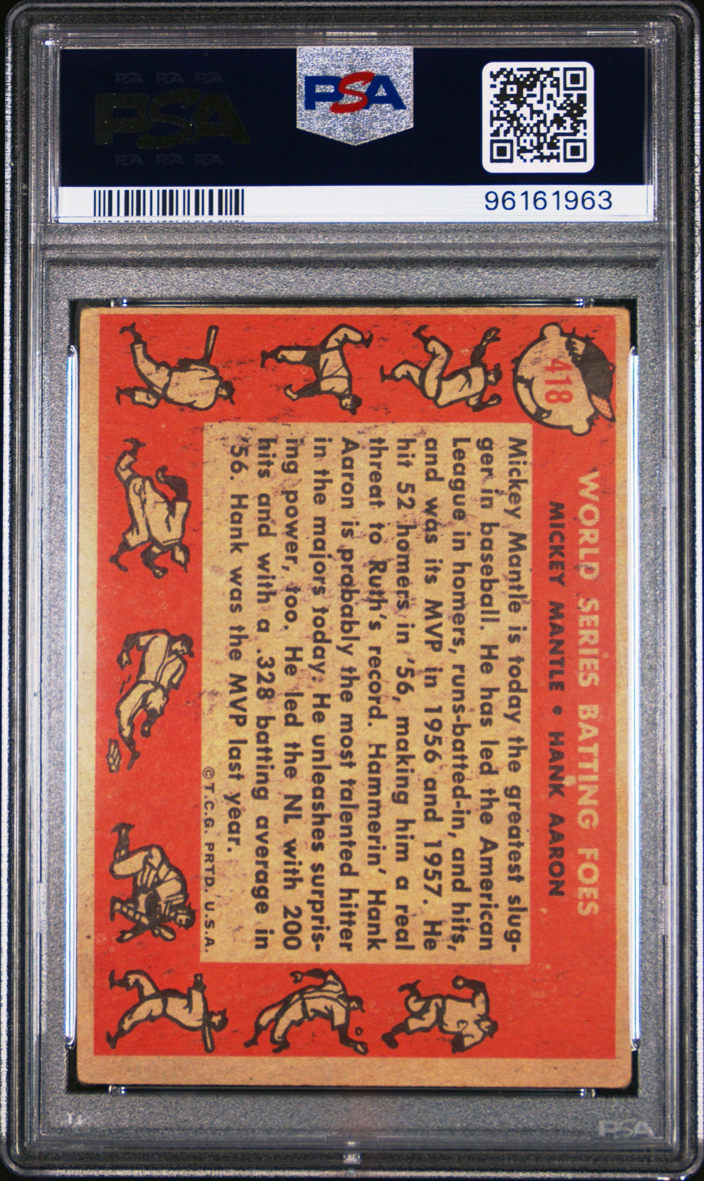 Mickey Mantle/Hank Aaron 1958 Topps PSA 3