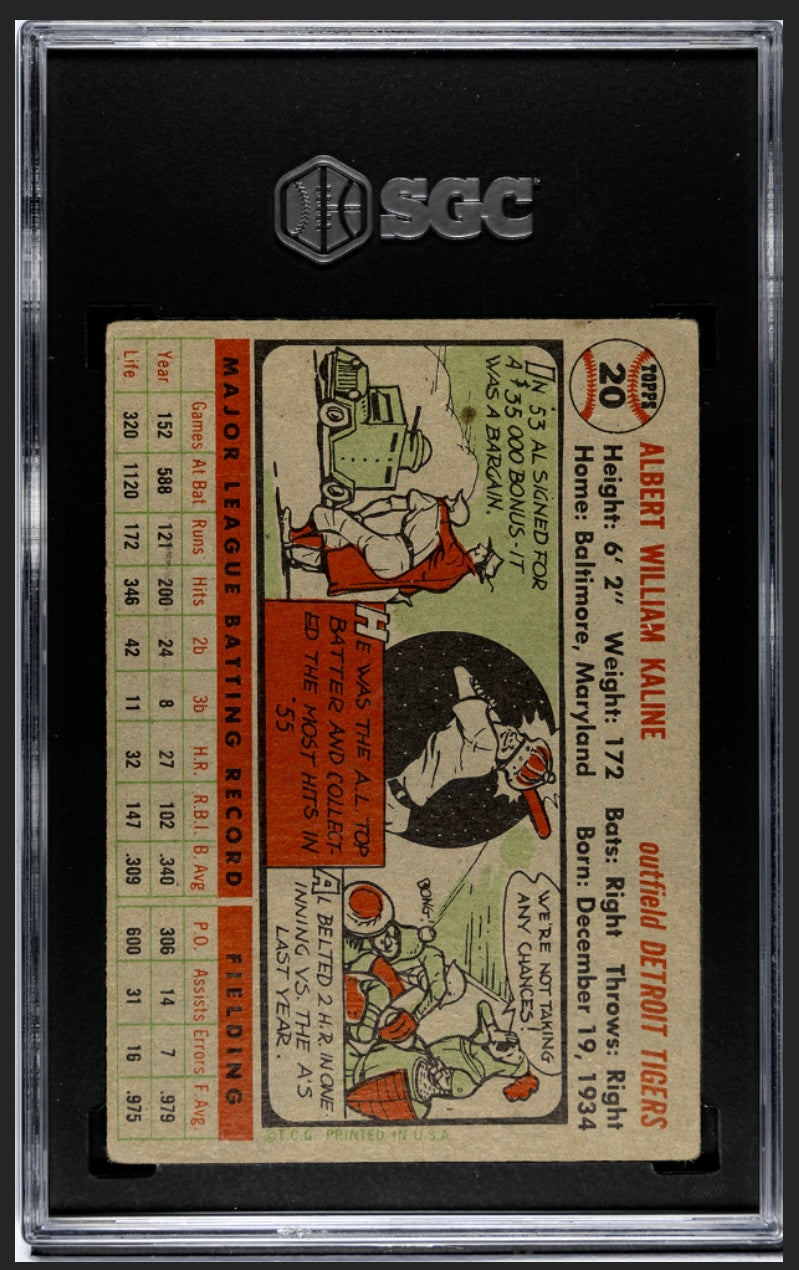 Al Kaline 1956 Topps SGC 2.5