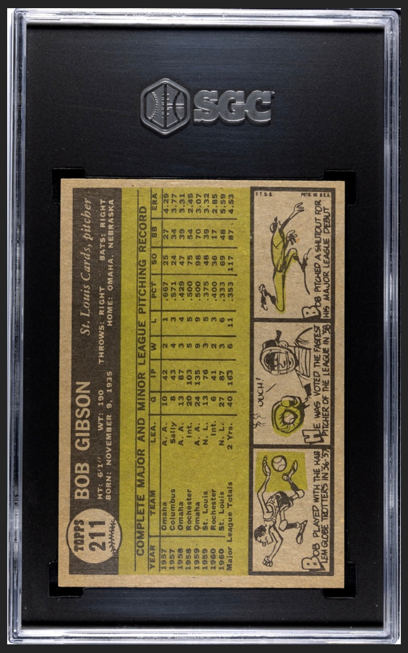 Bob Gibson 1961 Topps SGC 6