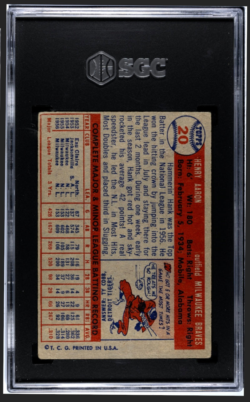 Hank Aaron 1957 Topps SGC 1.5