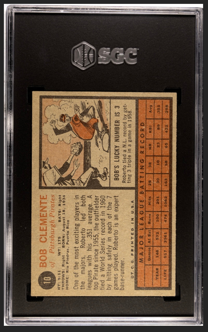 Roberto Clemente 1962 Topps SGC 4