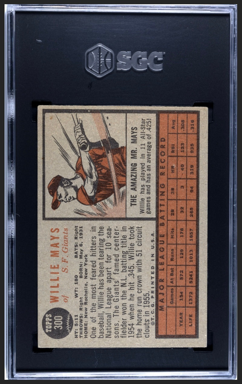 Willie Mays 1962 Topps SGC 4