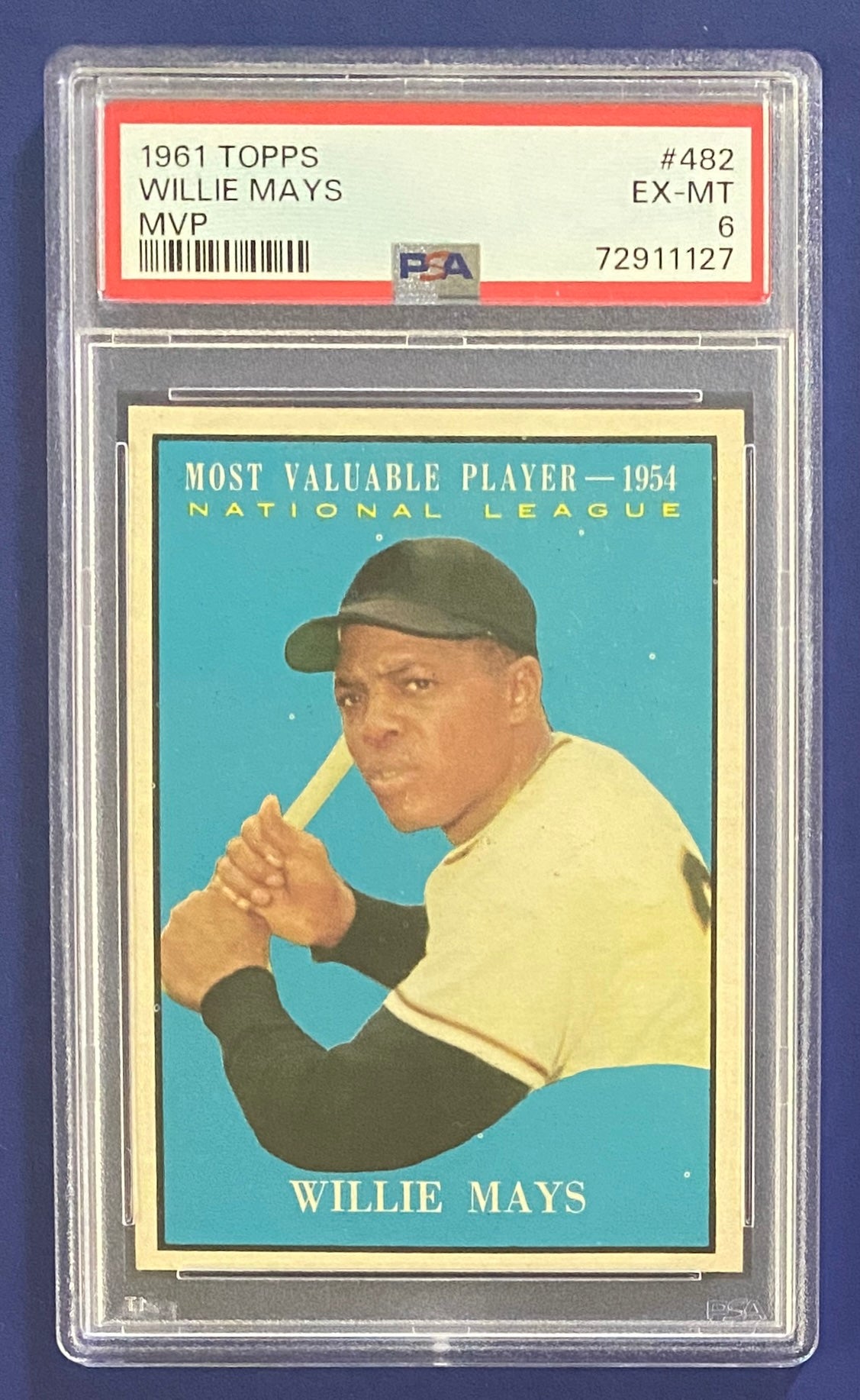 Willie Mays 1961 MVP Topps PSA 6