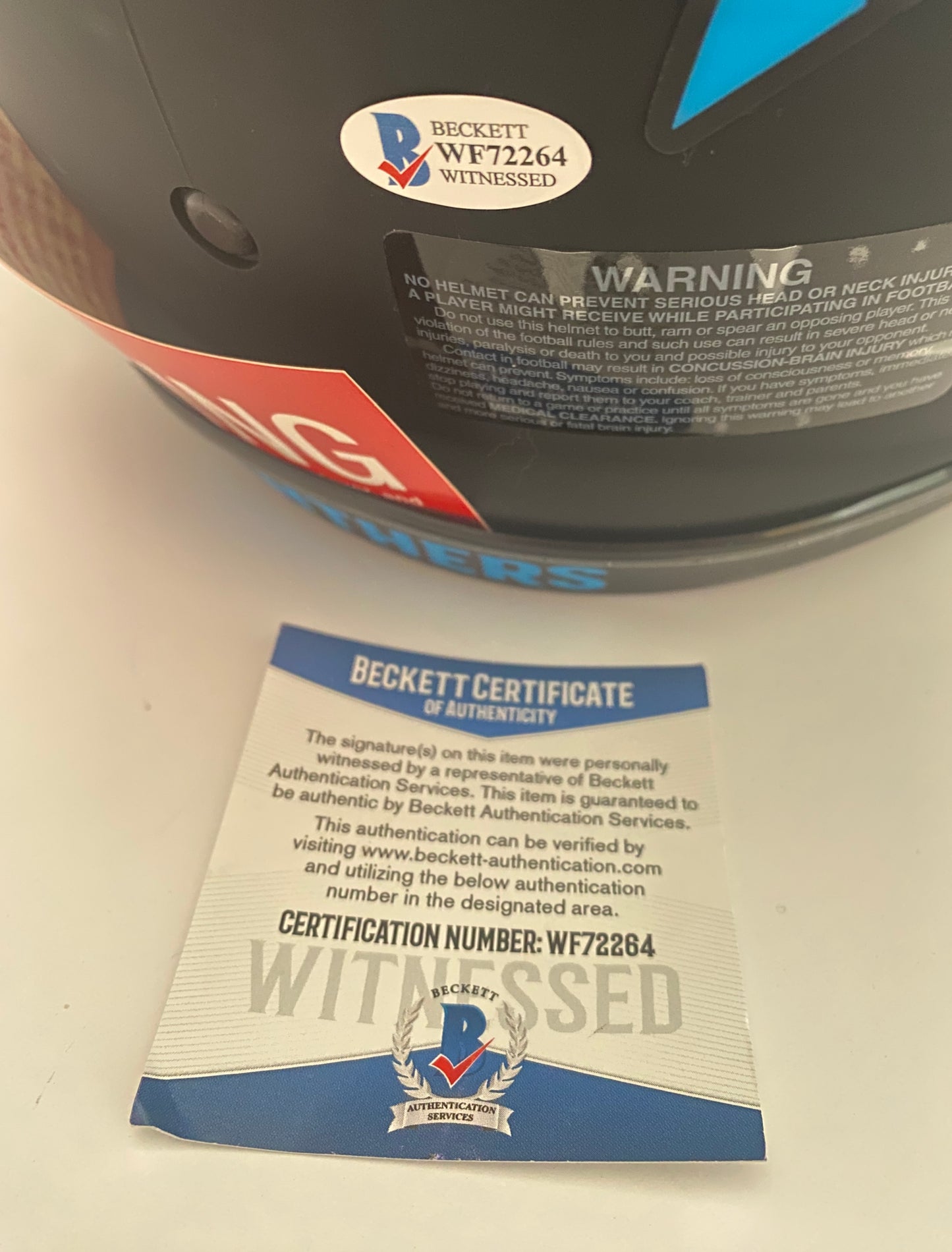 Christian McCaffrey Signed Carolina Panther Helmet