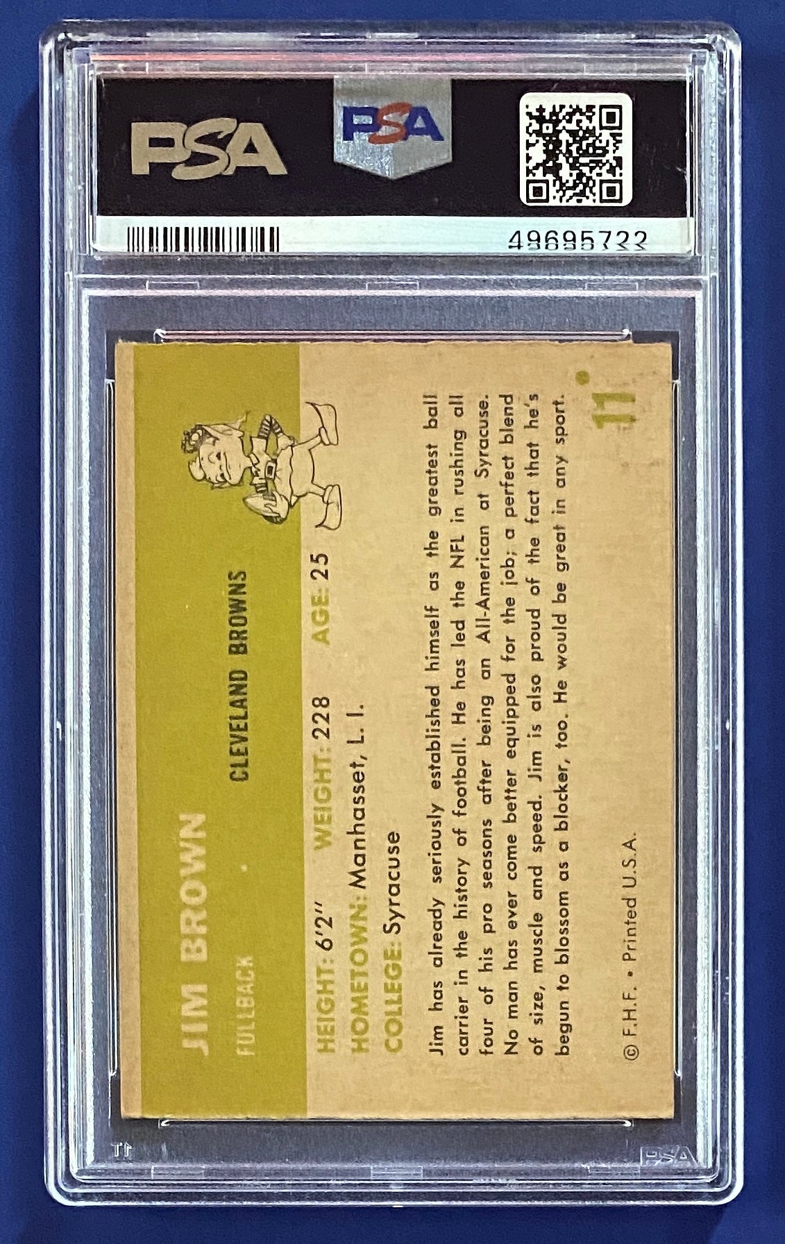 Jim Brown 1961 Fleer PSA 6