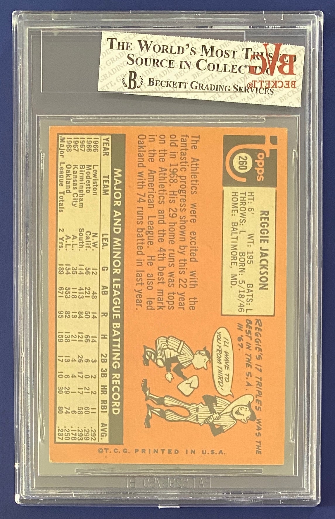 Reggie Jackson RC 1969 Topps BVG 5.5