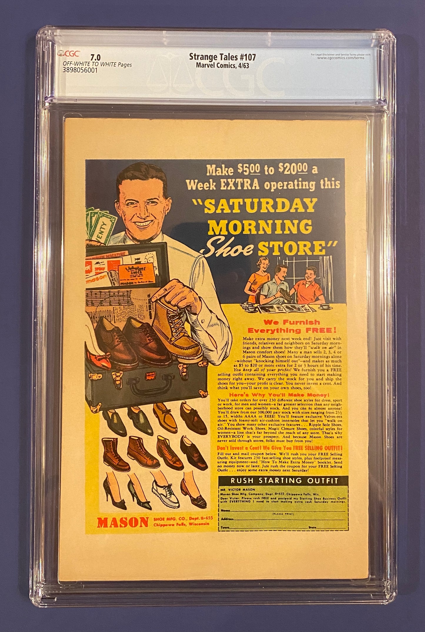 Strange Tales #107 1963 CGC 7 New Slab High Grade Iconic Classic Cover-Possible Movie Now Sub-Mariner Is In MCU