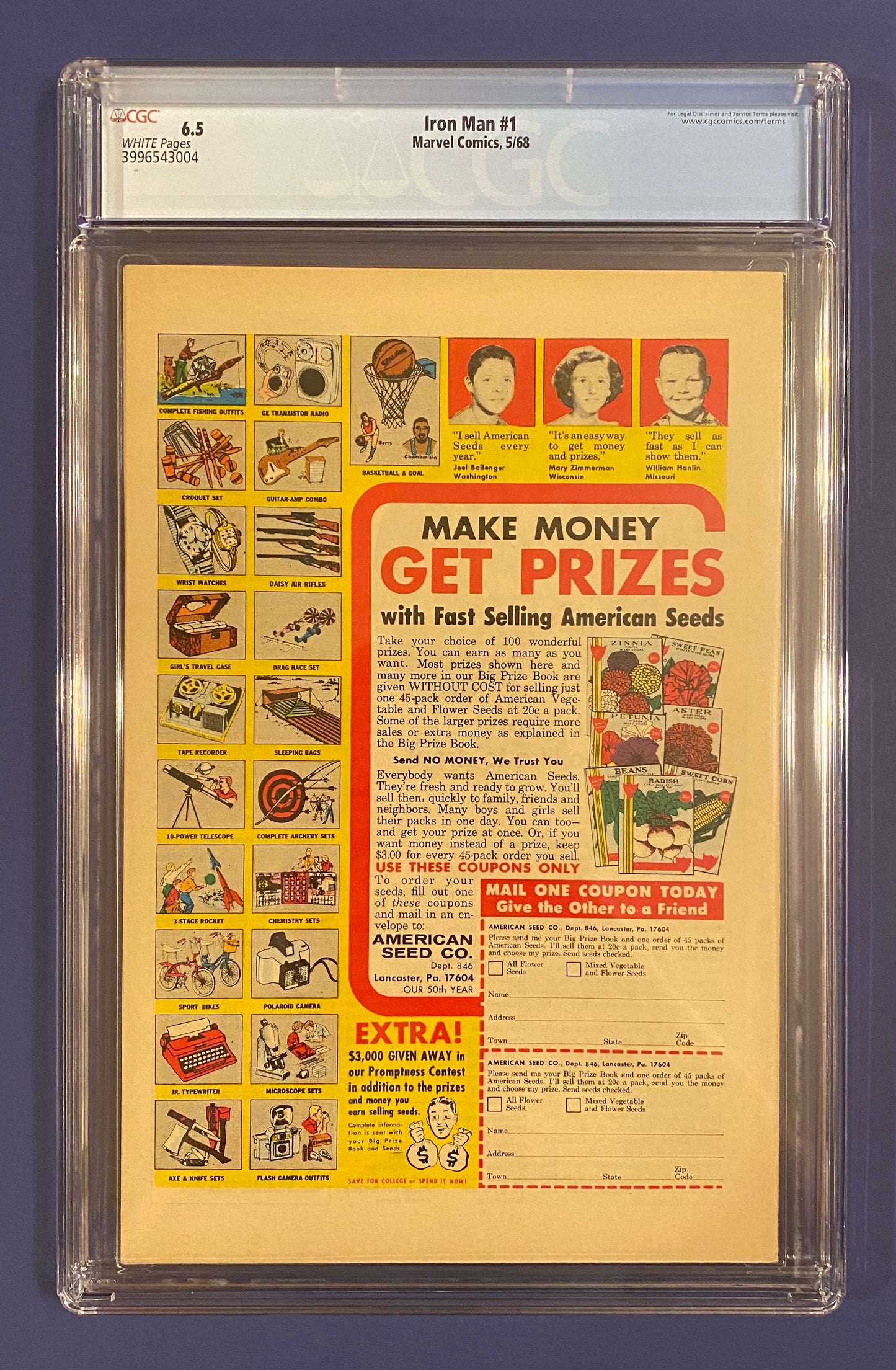 Iron Man #1 1968 CGC 6.5 New Slab White Pages Classic Iconic Cover Min. Chipping