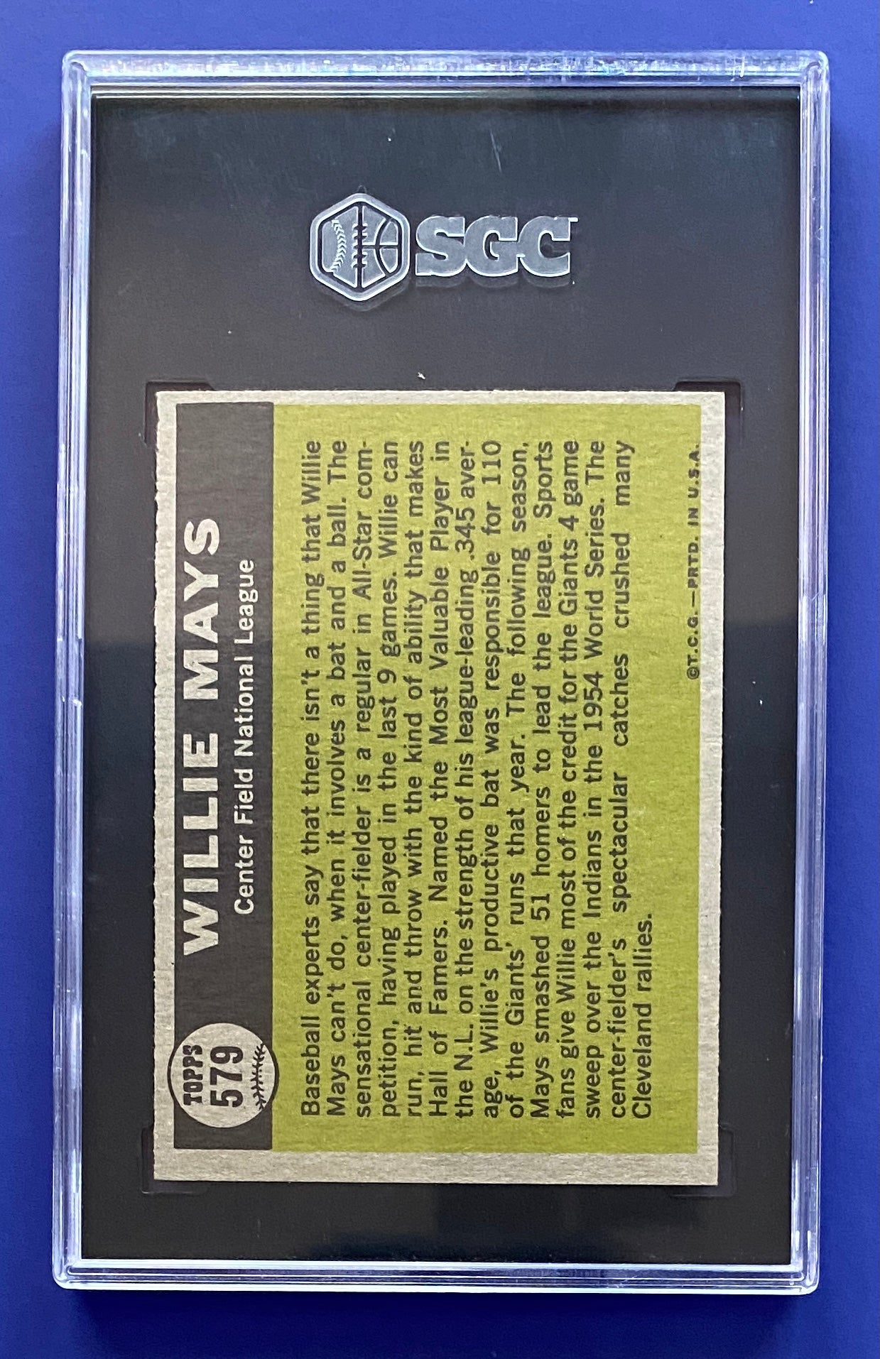 Willie Mays 1961 Topps All Star SGC 7