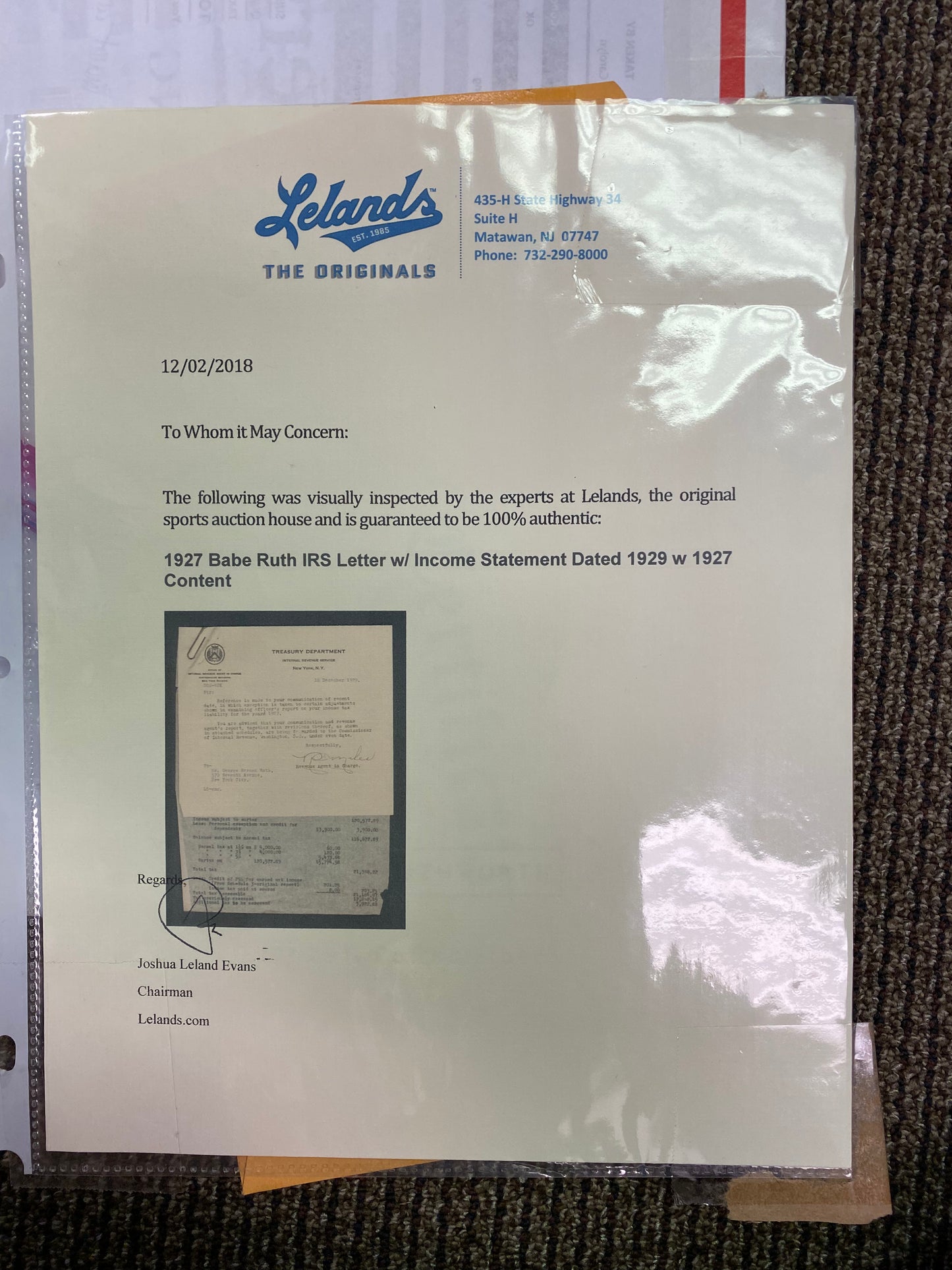 1927 piece Babe Ruth hits 60 Hrs and has to pay up to the IRS