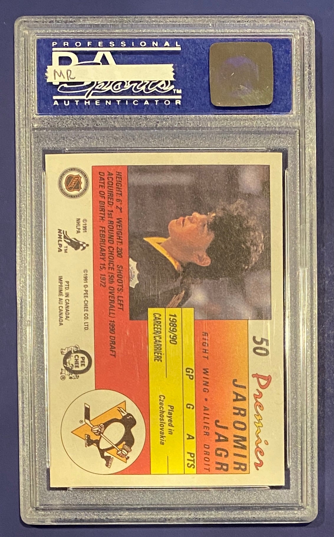 Jaromir Jagr RC 1990 OPC PSA 9