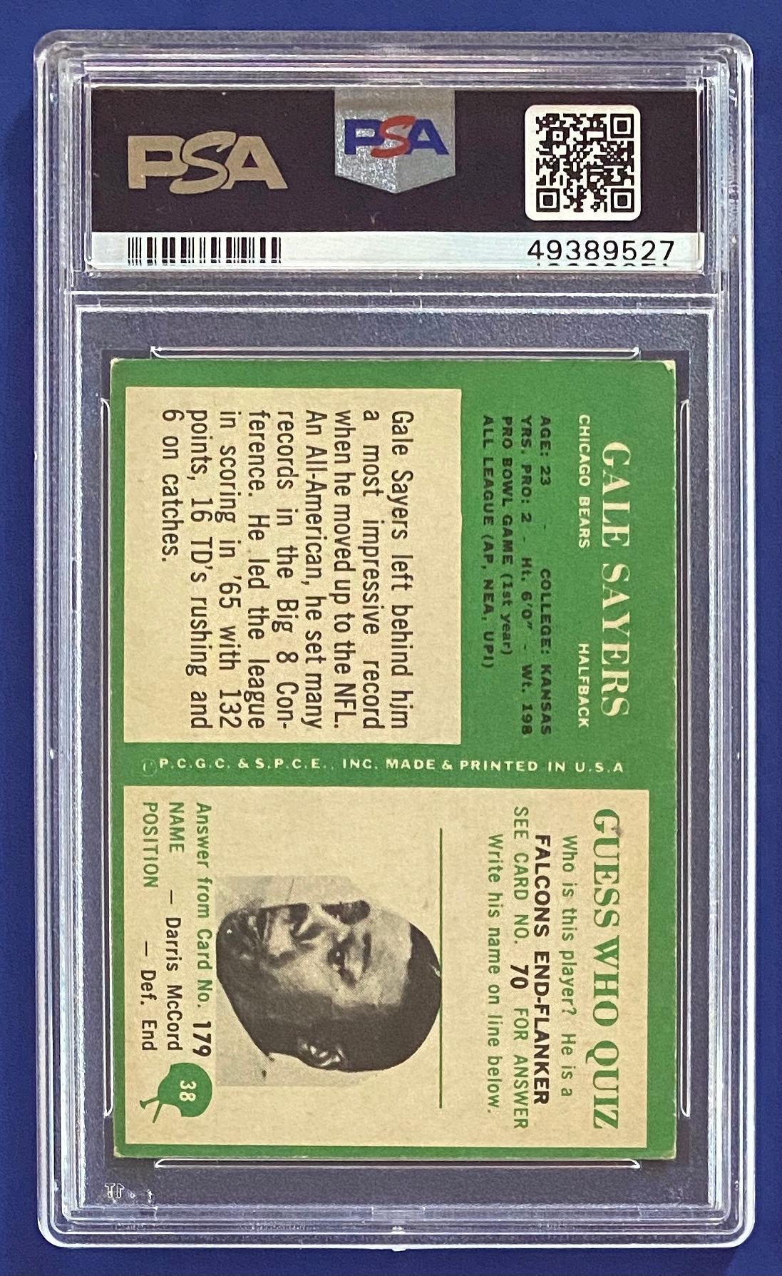 Gale Sayers RC 1966 Philadelphia PSA 4