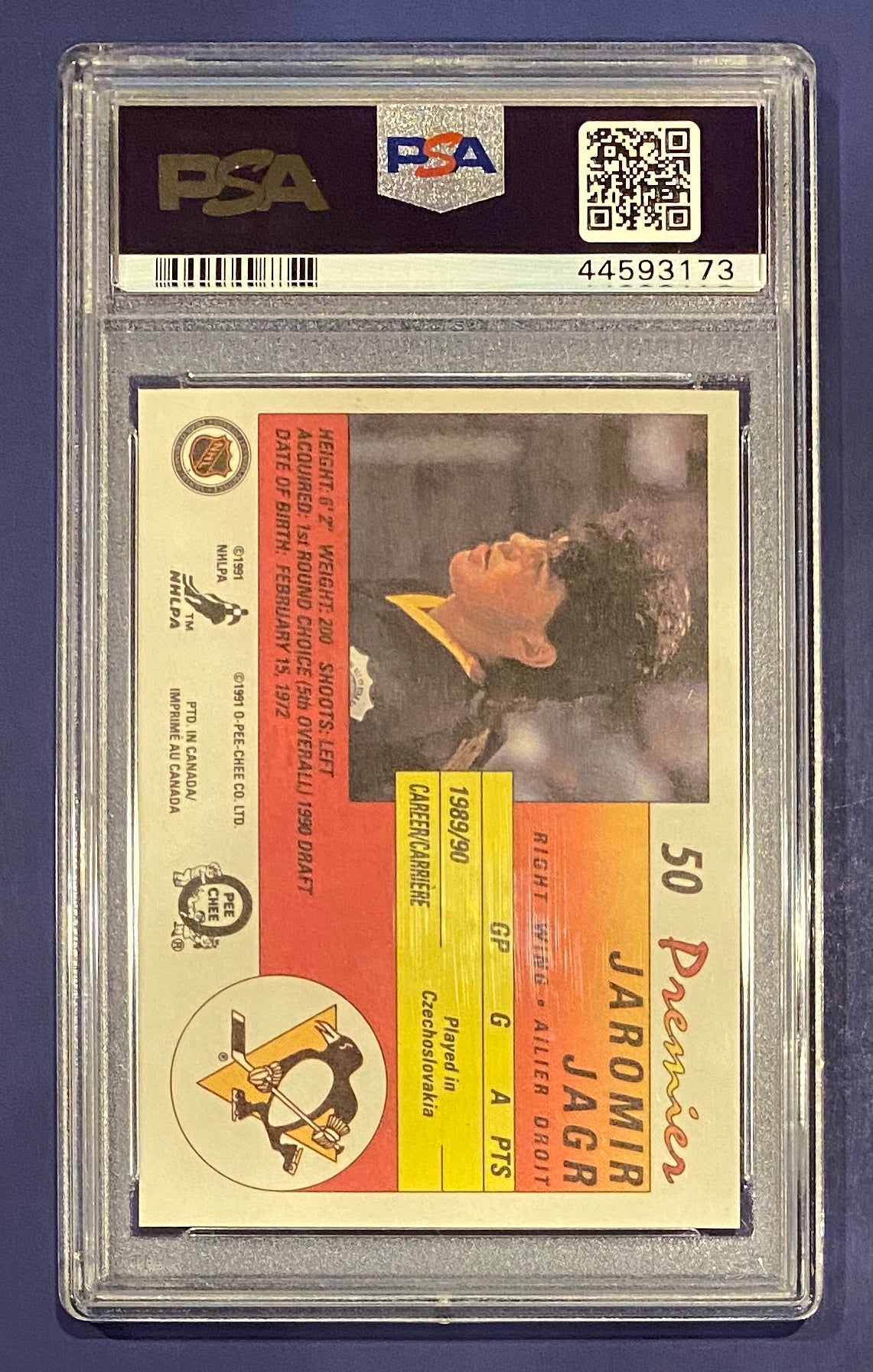 Jaromir Jagr RC 1990 OPC PSA 10!