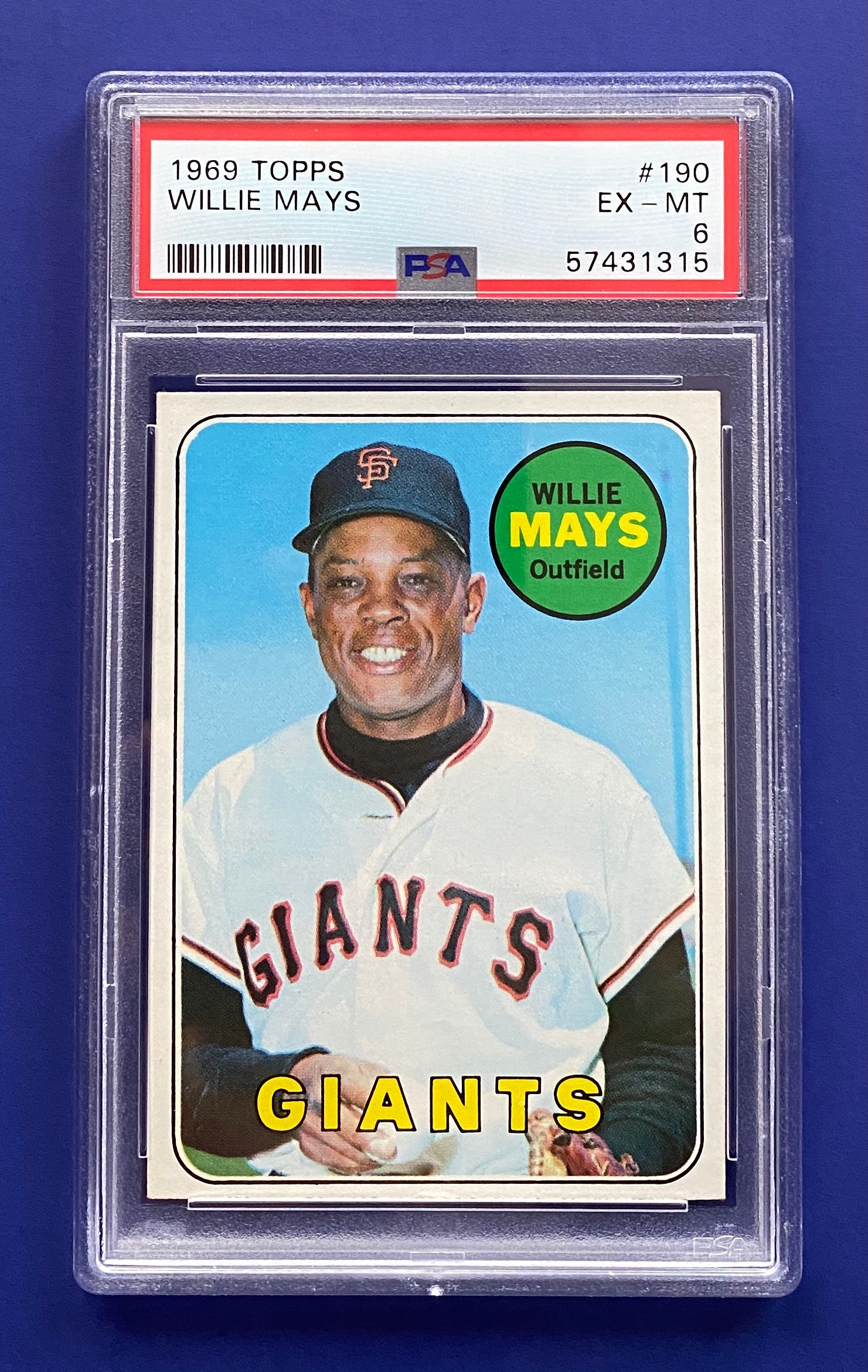 Willie Mays 1969 Topps PSA 6 – Father and Son Sports Memorabilia LLC