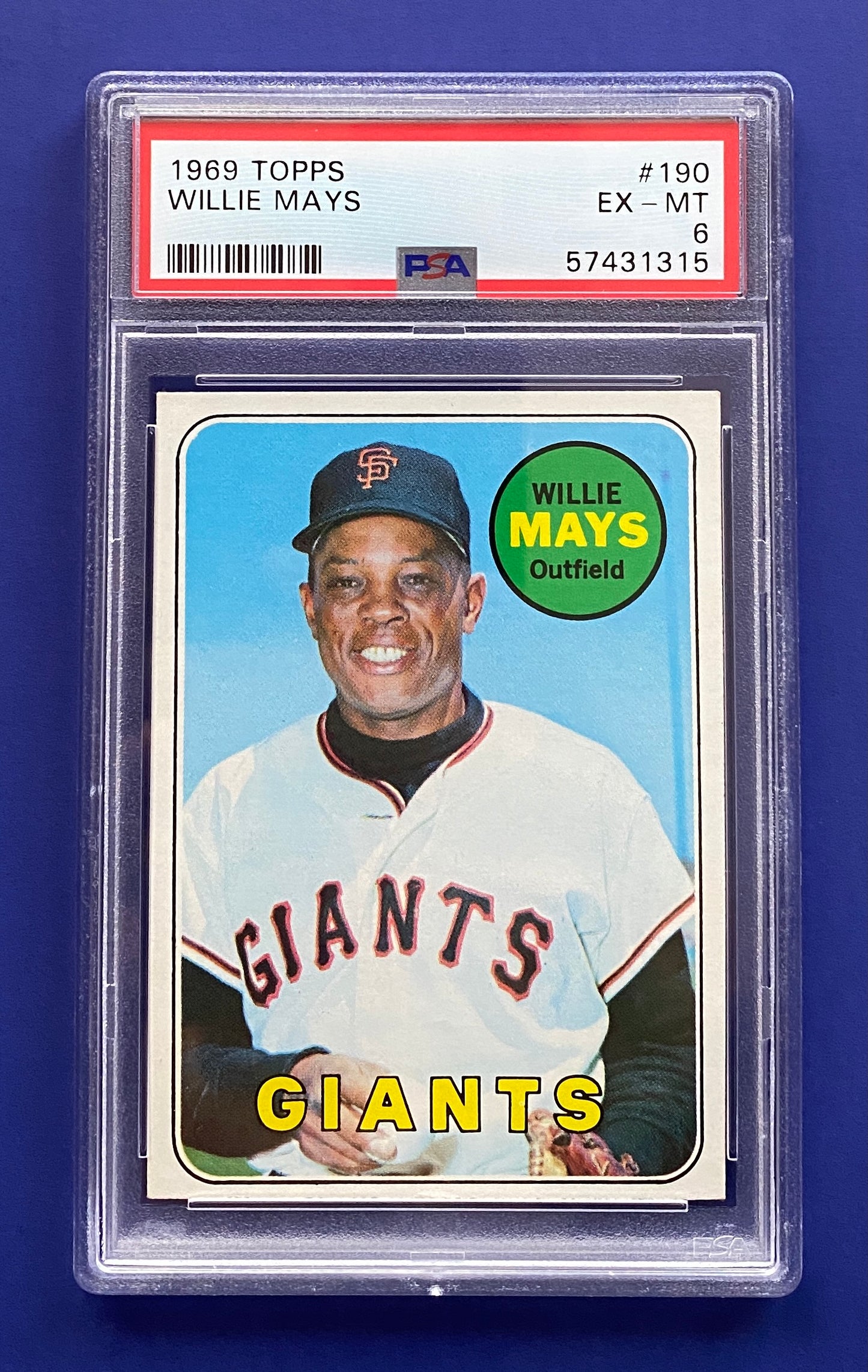 Willie Mays 1969 Topps PSA 6