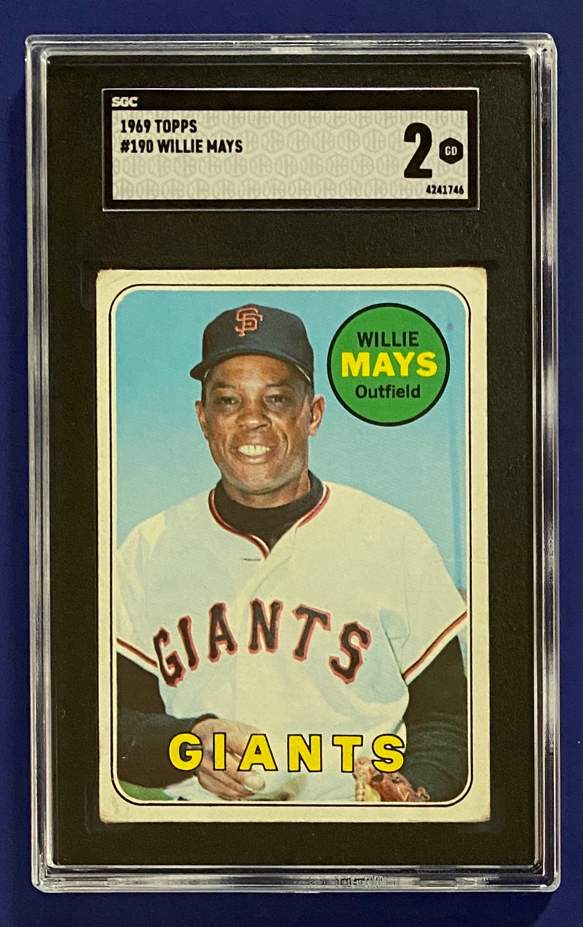 Willie Mays 1969 Topps SGC 2