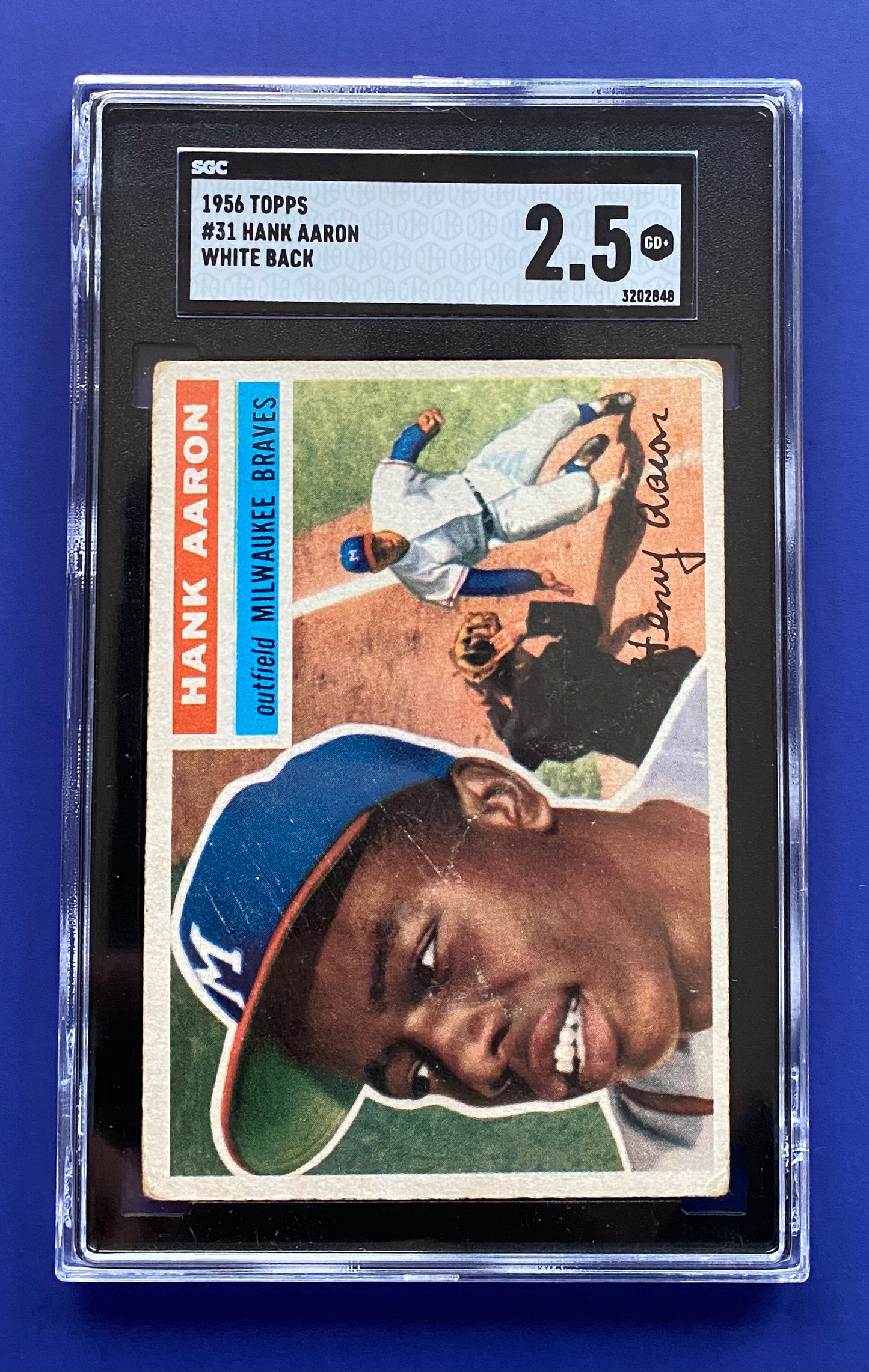 Hank Aaron 1956 Topps White Back SGC 2.5