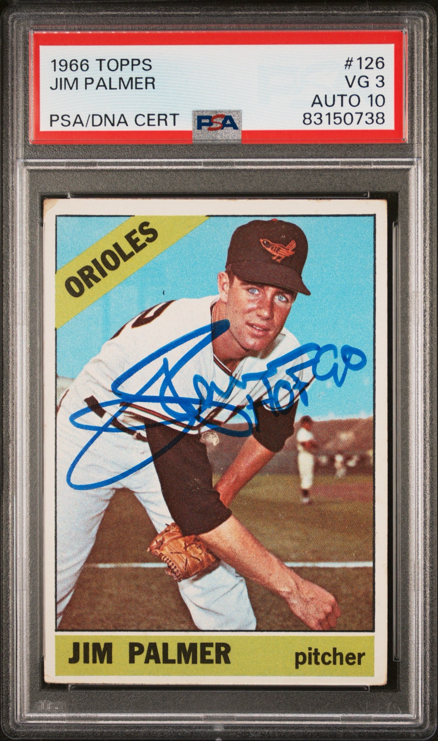 Jim Palmer 1966 Topps PSA 3/10 Auto