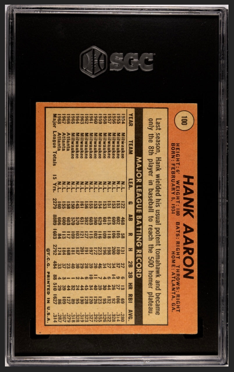 Hank Aaron 1969 Topps SGC 4.5