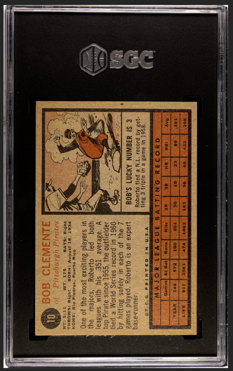 Roberto Clemente 1962 Topps SGC 5