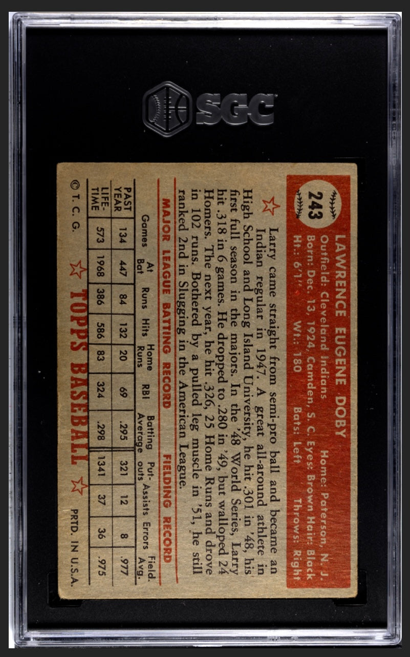 Larry Doby 1952 Topps Red Back SGC 2