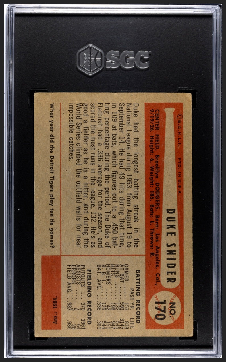 Duke Snider 1954 Bowman SGC 4