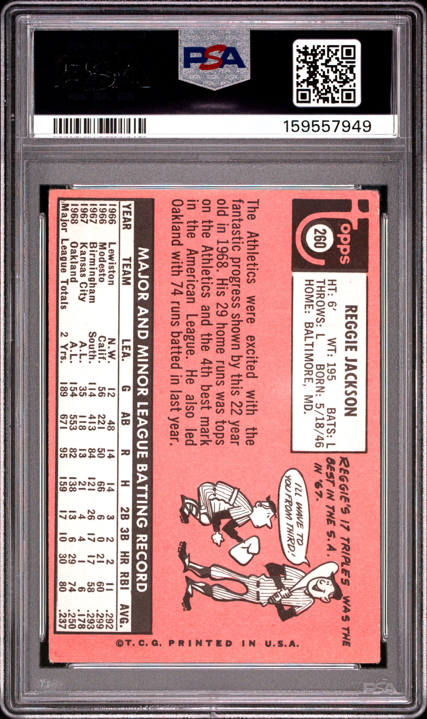 Reggie Jackson RC 1969 Topps PSA 1.5