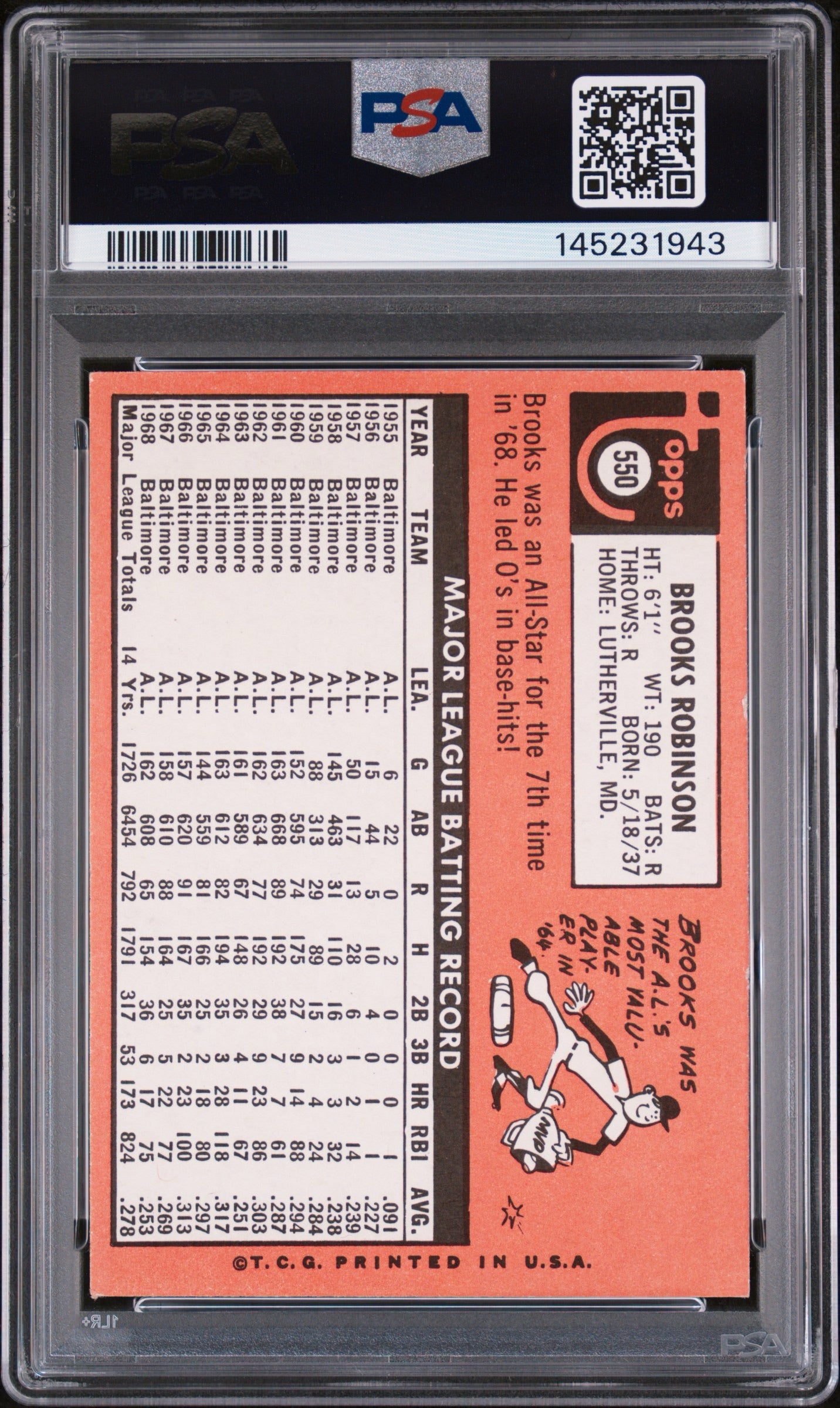 Brooks Robinson 1969 Topps PSA 5