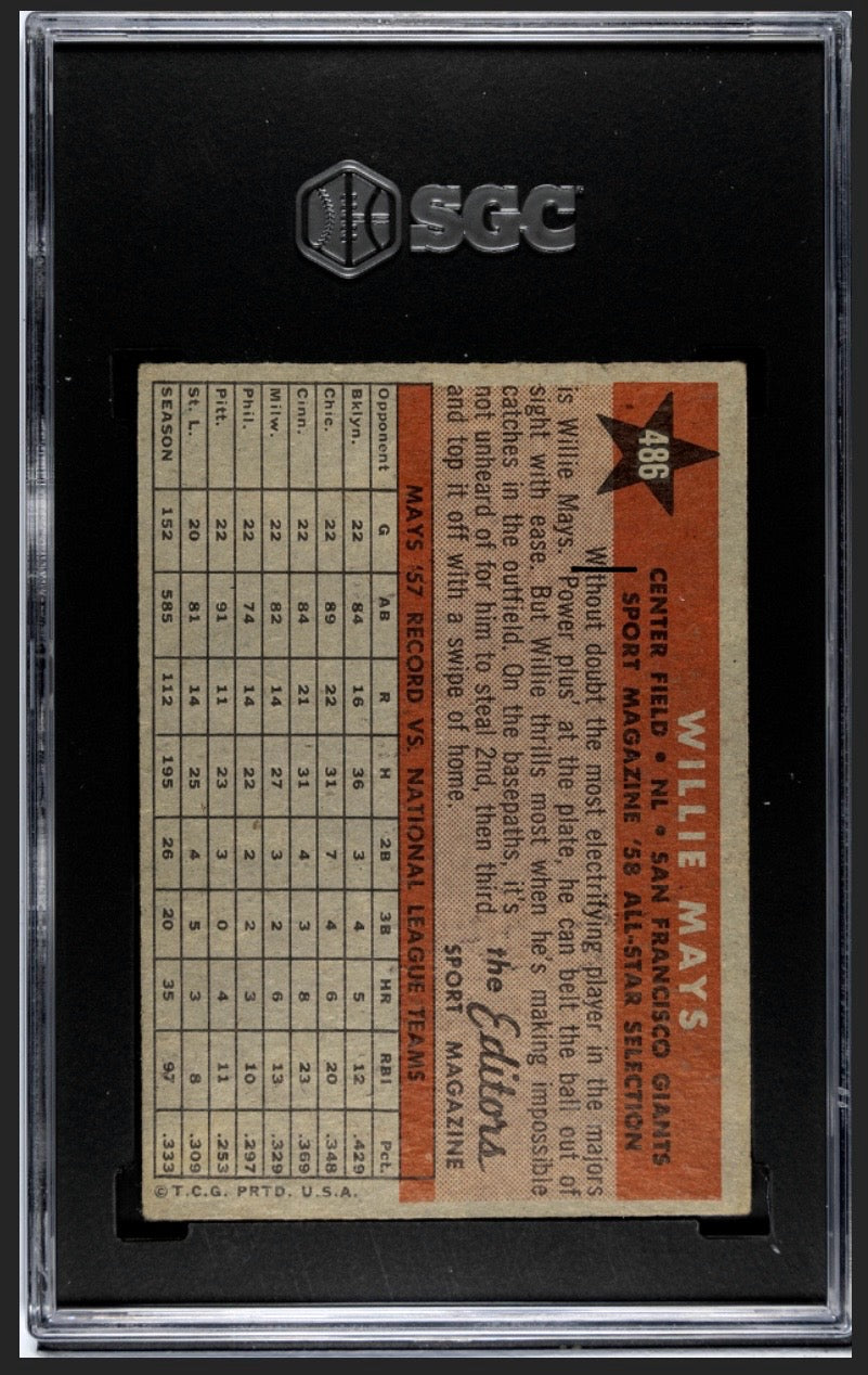 Willie Mays 1958 Topps All Star SGC 4.5