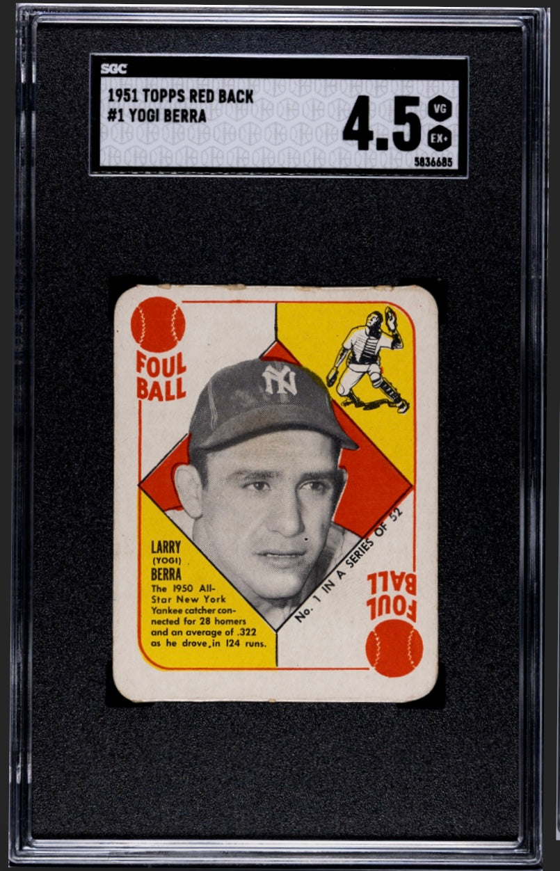 Yogi Berra 1951 Topps Red Back SGC 4.5