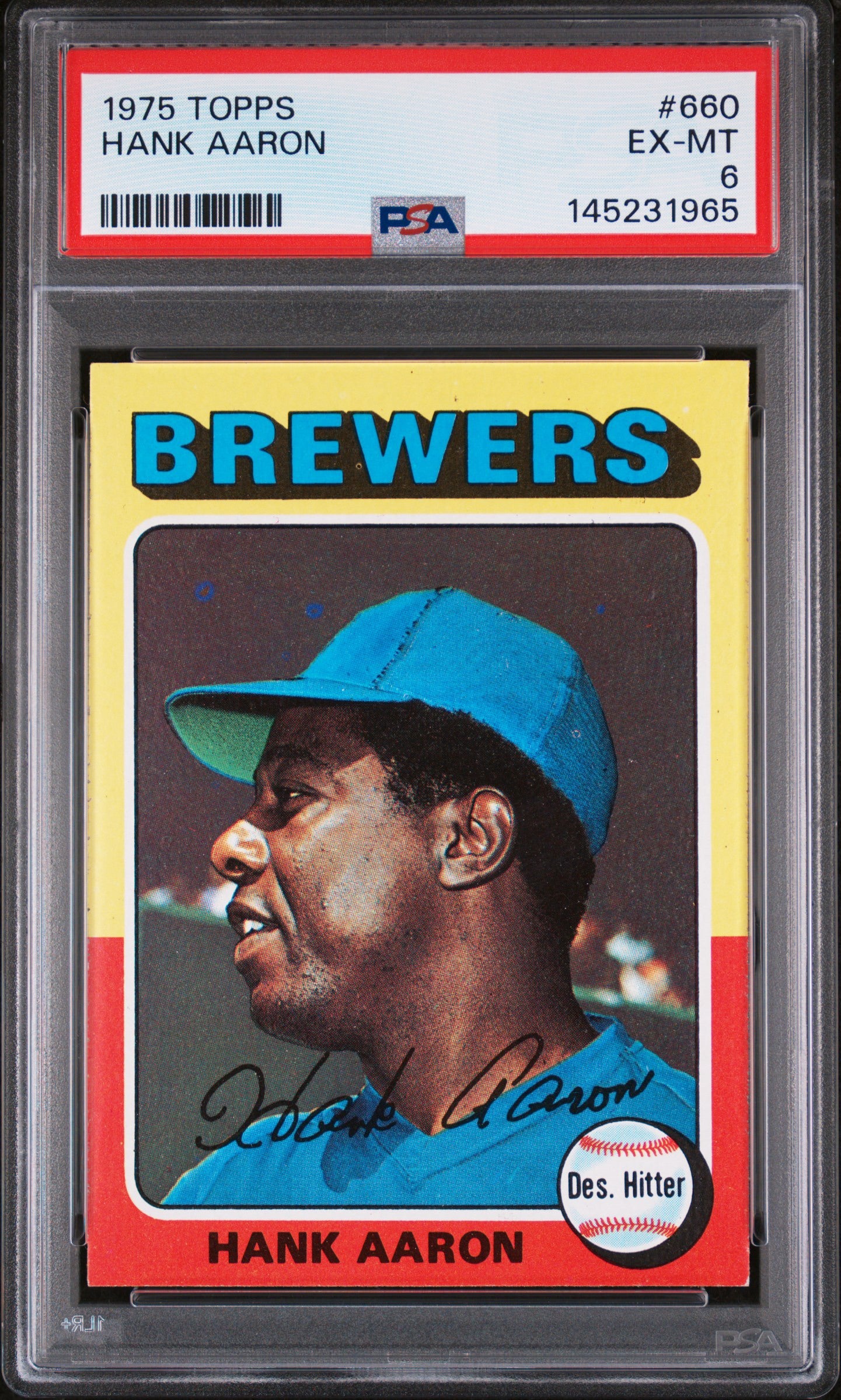 Hank Aaron 1975 Topps PSA 6