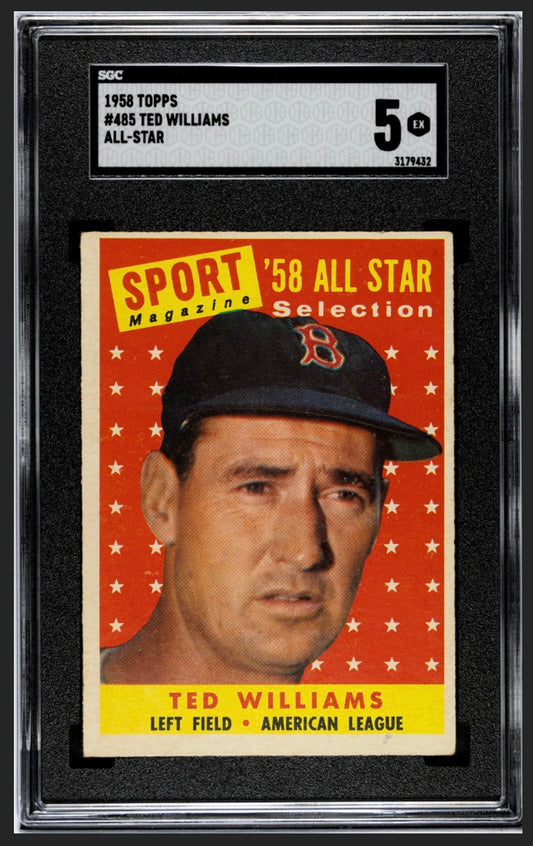 Ted Williams 1958 Topps All Star SGC 5