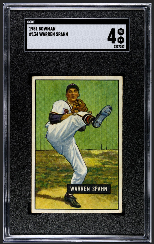 Warren Spahn 1951 Bowman SGC 4