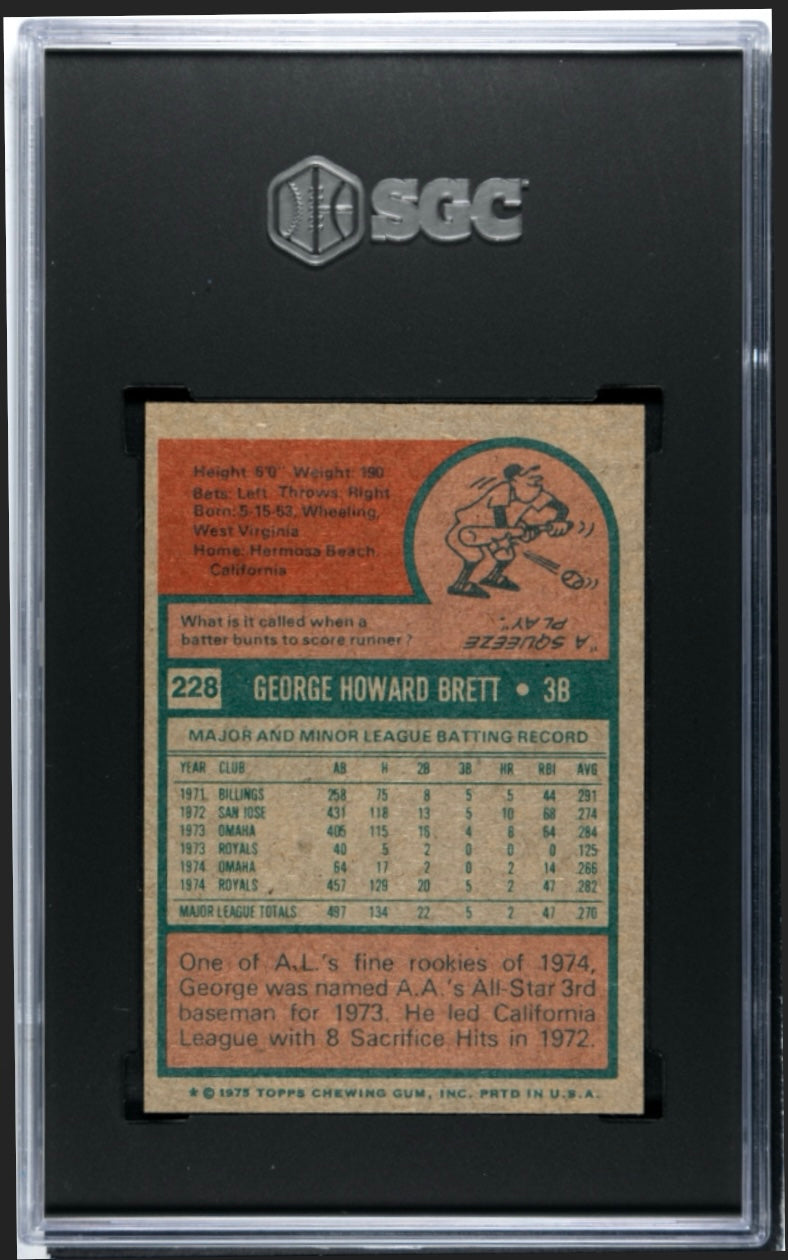 George Brett RC 1975 Topps Mini SGC 7.5