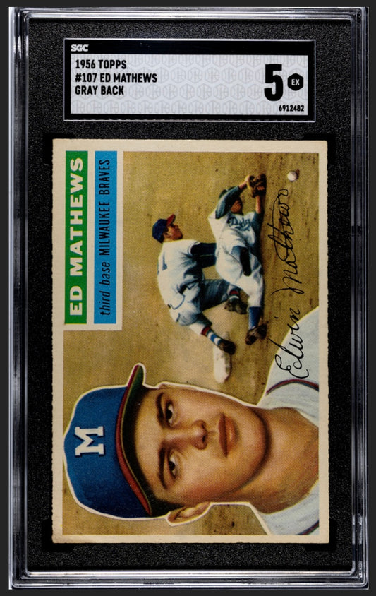 Ed Mathews 1956 Topps SGC 5