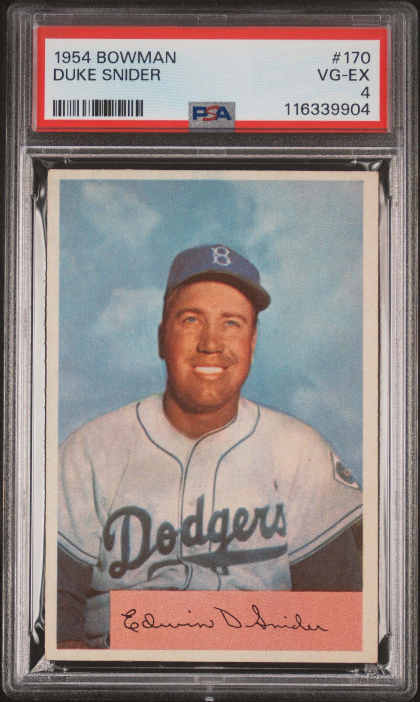 Duke Snider 1954 Bowman PSA 4