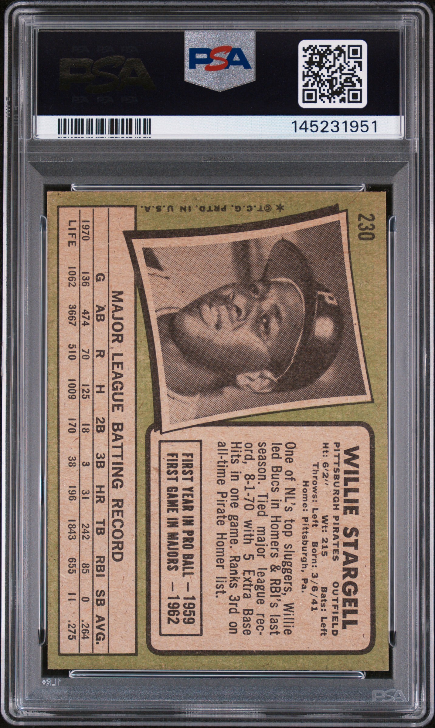 Willie Stargell 1971 Topps PSA 5