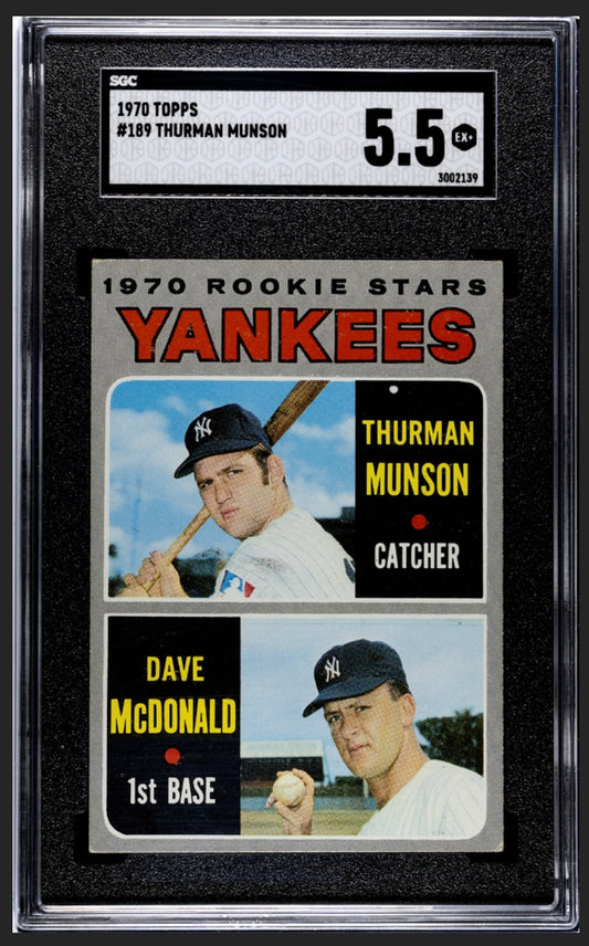Thurman Munson RC 1970 Topps SGC 5.5