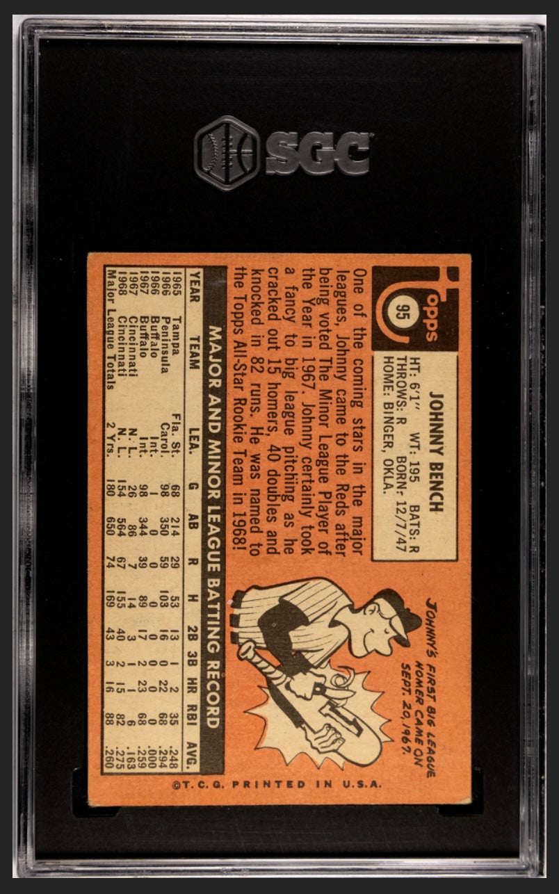 Johnny Bench 1969 Topps SGC 4.5