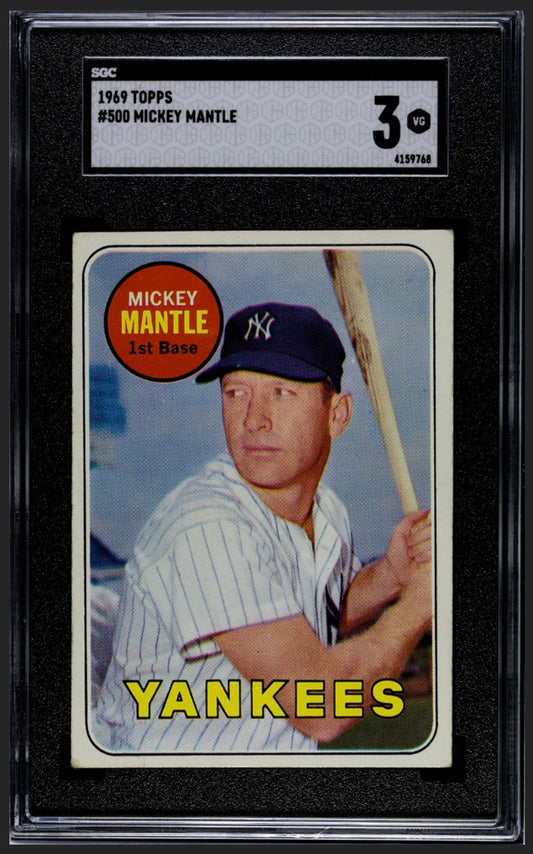 Mickey Mantle 1969 Topps YL SGC 3