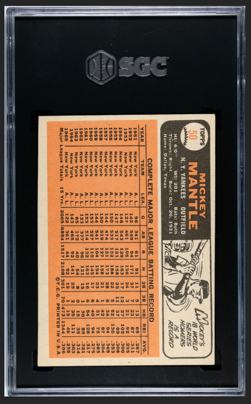 Mickey Mantle 1966 Topps SGC 4