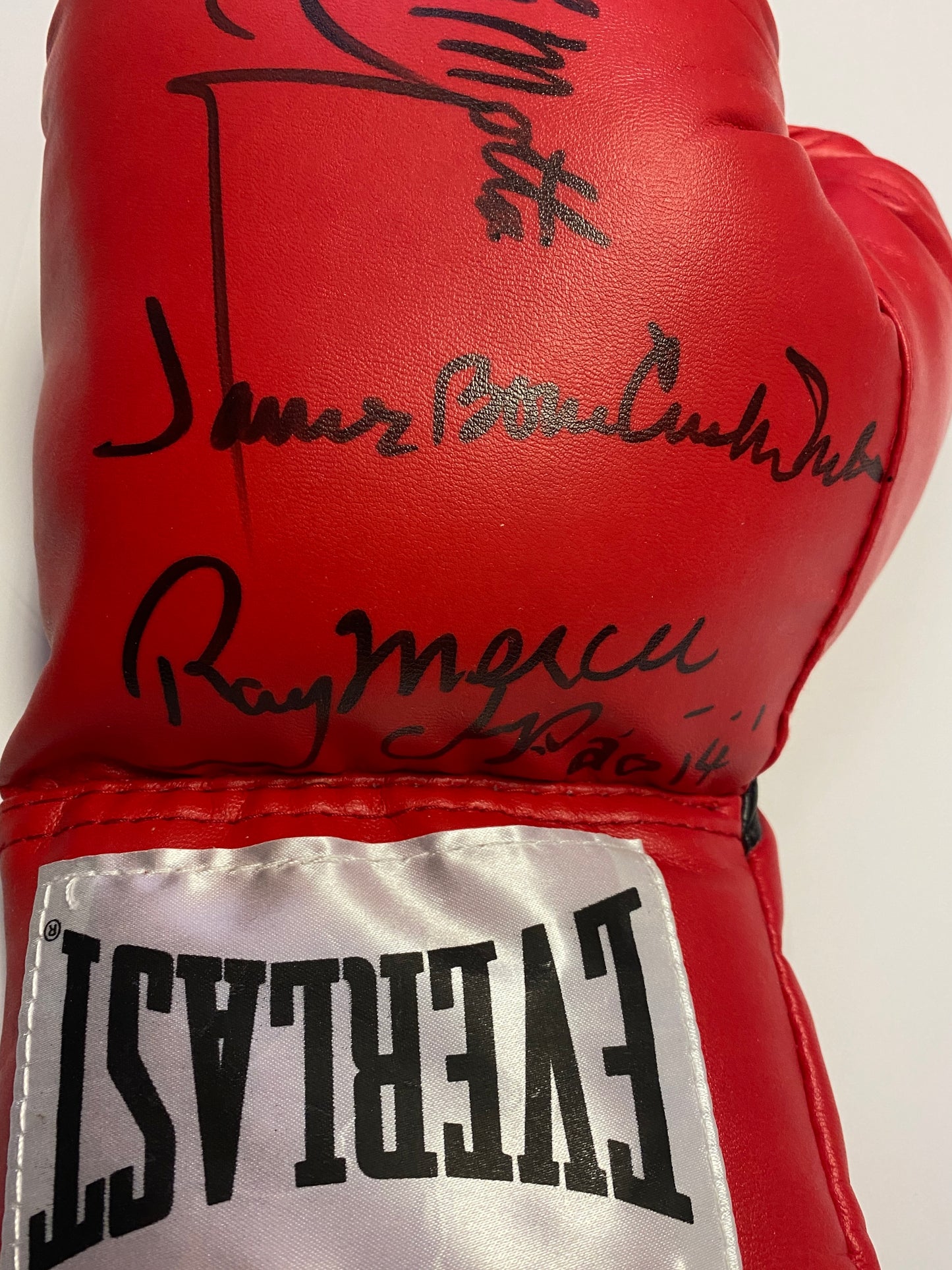 Mike Tyson, Jake LaMotta, James Smith, Ray Mercer, Chuck Wepner, and Buster Douglas Signed Boxing Glove